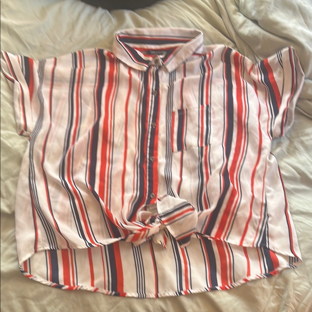 Striped Kids Shirt - Red, Blue, White